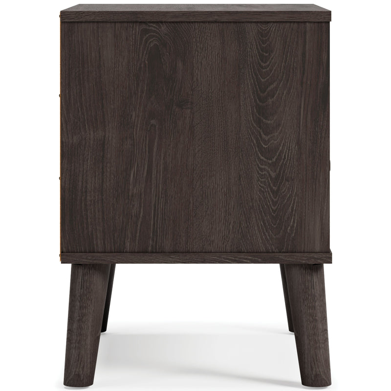 Piperton - Brown / Black - One Drawer Night Stand - Vinyl-wrapped-Washburn's Home Furnishings