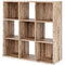 Piperton - Natural - Nine Cube Organizer-Washburn's Home Furnishings