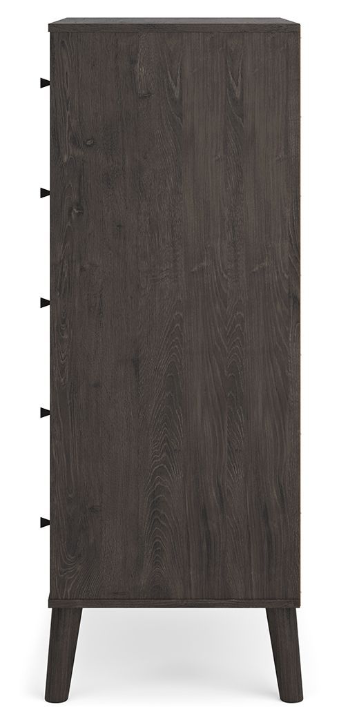 Piperton - Two-tone Brown/black - Five Drawer Chest-Washburn's Home Furnishings