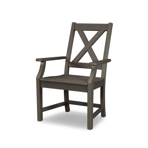 Polywood Braxton Dining Chair w/ Arms in Vintage Coffee-Washburn's Home Furnishings