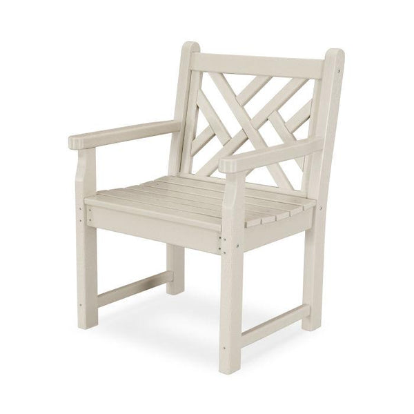Polywood Chippendale Garden Arm Chair in Sand-Washburn's Home Furnishings