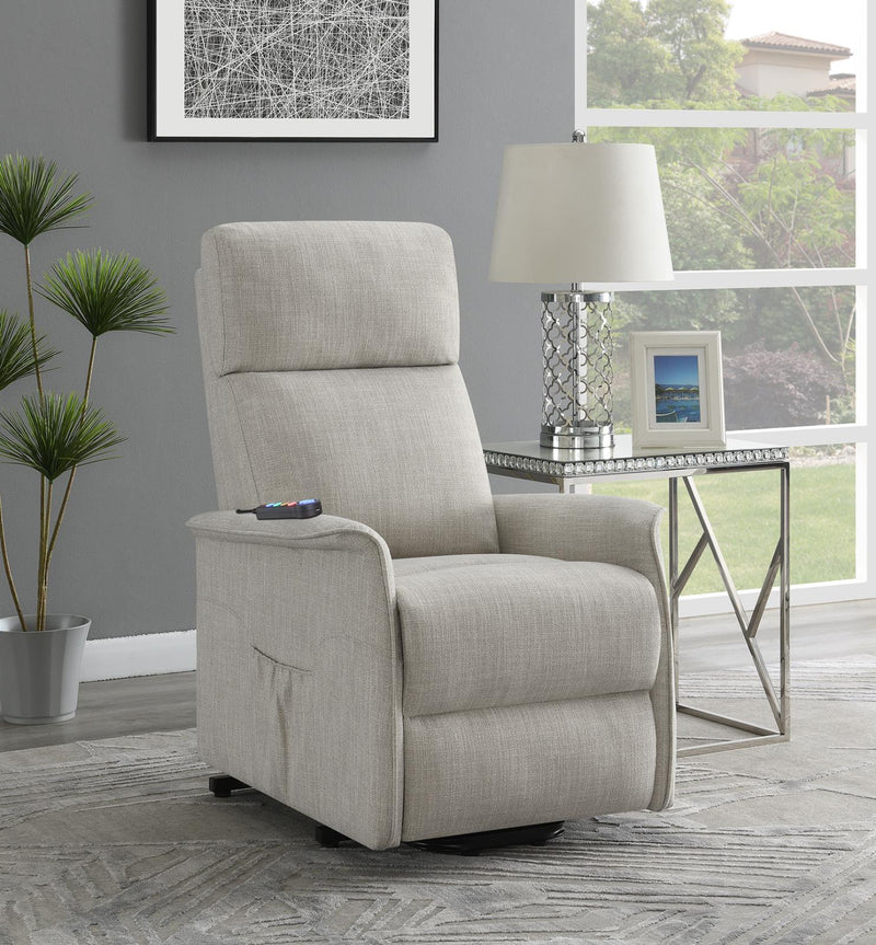 Power Lift Recliner With Wired Remote - Beige-Washburn's Home Furnishings