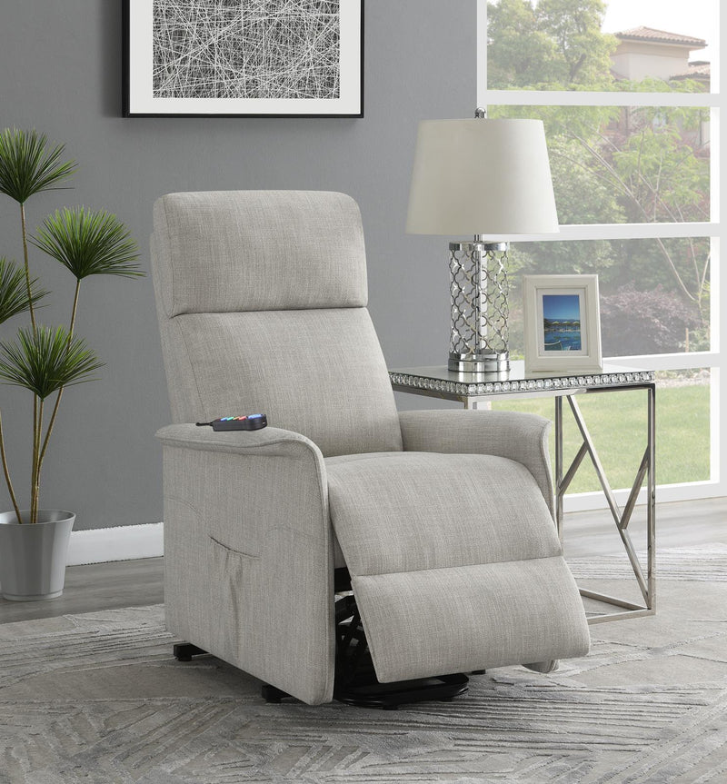 Power Lift Recliner With Wired Remote - Beige-Washburn's Home Furnishings