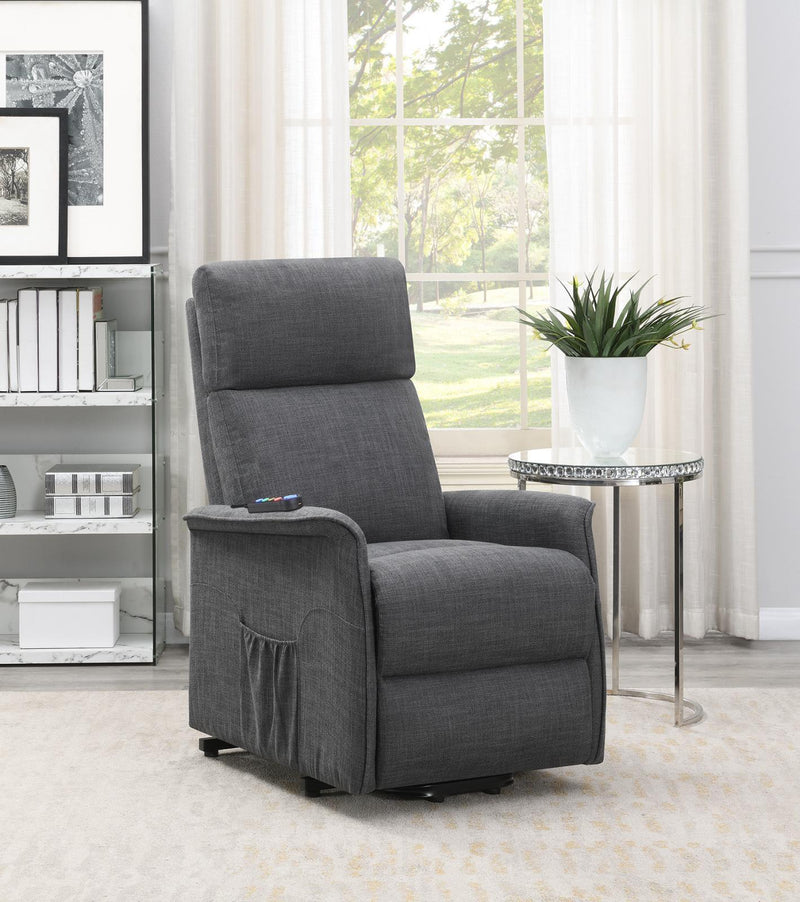 Power Lift Recliner With Wired Remote - Gray-Washburn's Home Furnishings