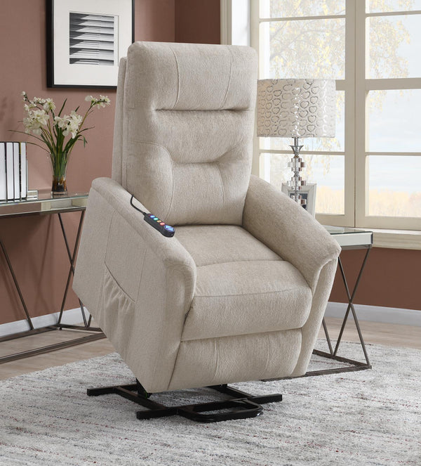 Power Recliner - Beige-Washburn's Home Furnishings