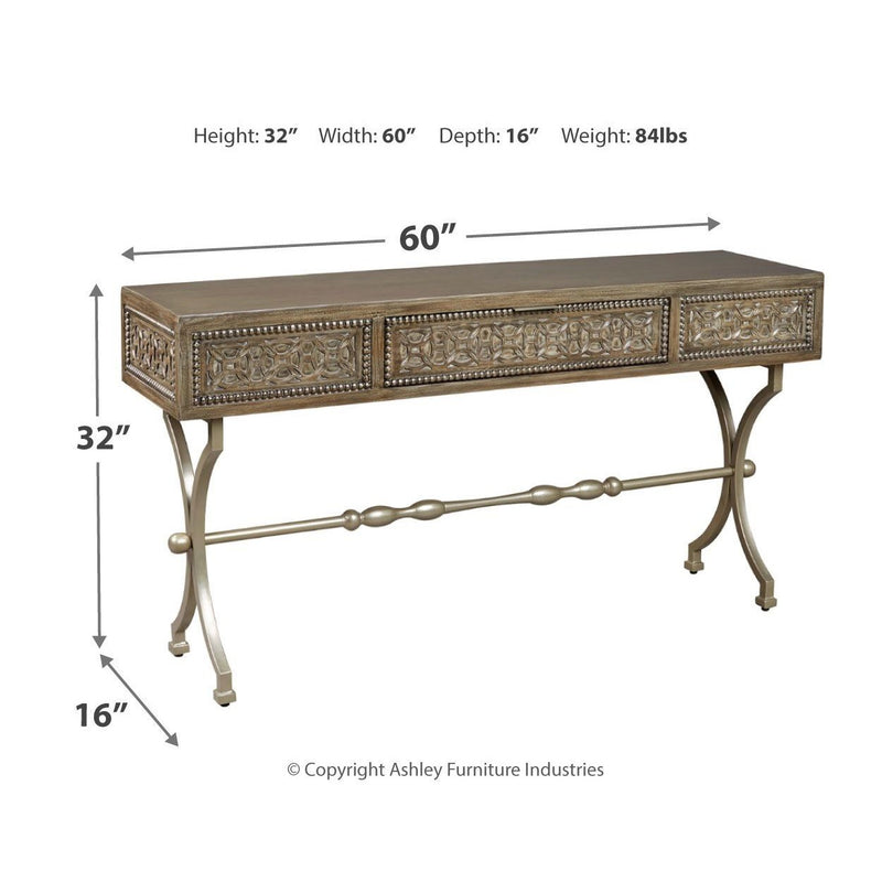 Quinnland - Antique Black - Console Sofa Table-Washburn's Home Furnishings