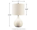 Rainermen - Off White - Ceramic Table Lamp (1/cn)-Washburn's Home Furnishings