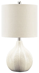 Rainermen - Off White - Ceramic Table Lamp (1/cn)-Washburn's Home Furnishings