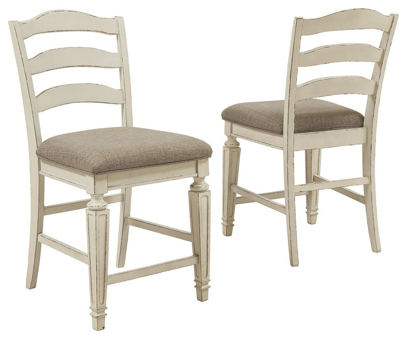 Realyn - Chipped White - Counter Height Bar Stool (set Of 2)-Washburn's Home Furnishings