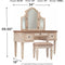 Realyn - Two-tone - Vanity/Mirror/Stool (3/CN)-Washburn's Home Furnishings