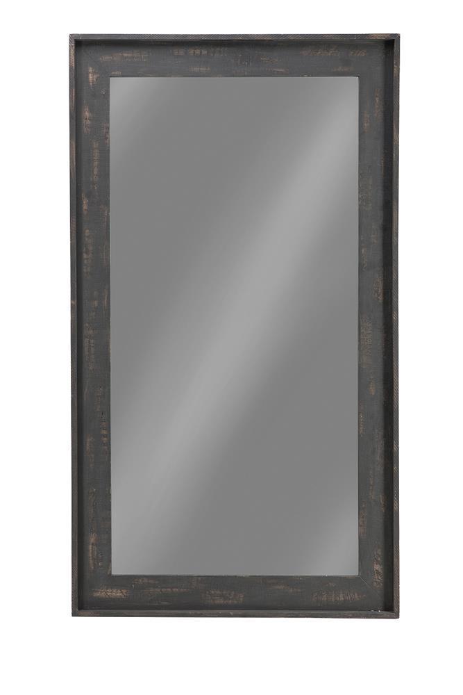 Rectangle Bold Contoured Frame Floor Mirror - Gray-Washburn's Home Furnishings