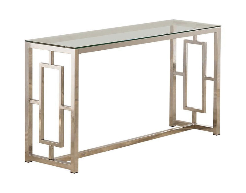 Rectangle Glass Top Sofa Table - Beige-Washburn's Home Furnishings