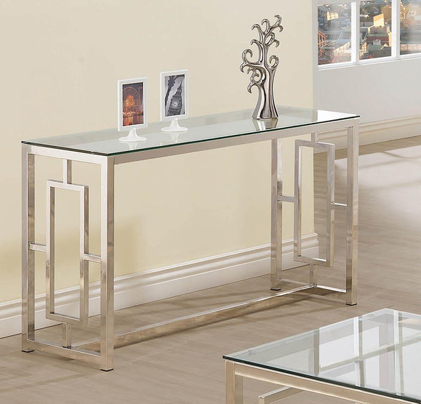 Rectangle Glass Top Sofa Table - Beige-Washburn's Home Furnishings