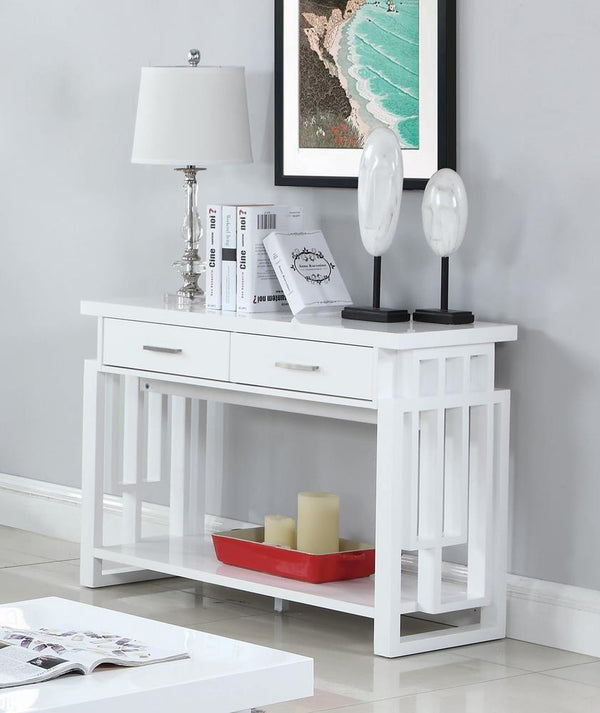 Rectangular 2-drawer Sofa Table - White-Washburn's Home Furnishings