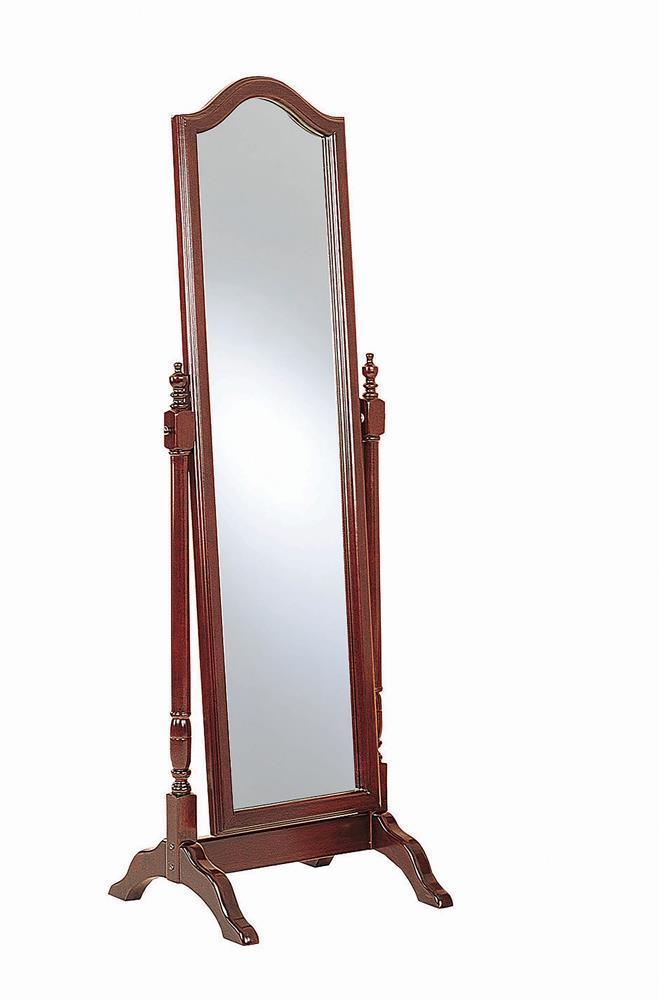 Rectangular Cheval Mirror With Arched Top - Brown-Washburn's Home Furnishings