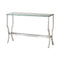 Rectangular Sofa Table With Mirrored Shelf - Pearl Silver-Washburn's Home Furnishings