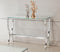 Rectangular Sofa Table With Mirrored Shelf - Pearl Silver-Washburn's Home Furnishings