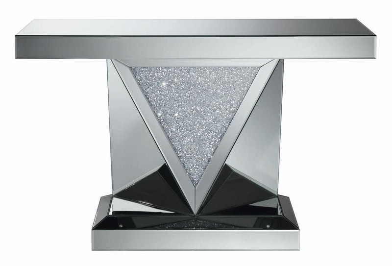 Rectangular Sofa Table With Triangle Detailing - Pearl Silver-Washburn's Home Furnishings