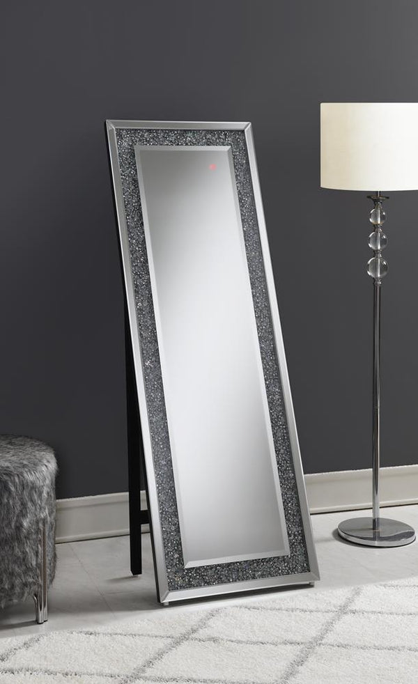 Rectangular Standing Mirror With Led Lighting - Pearl Silver-Washburn's Home Furnishings