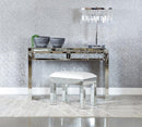 Rectangular Upholstered Vanity Stool - Pearl Silver-Washburn's Home Furnishings