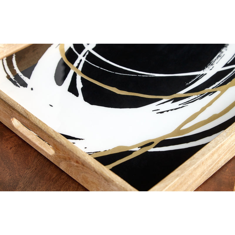 Rhyslen - Black/white/gold Finish - Tray-Washburn's Home Furnishings