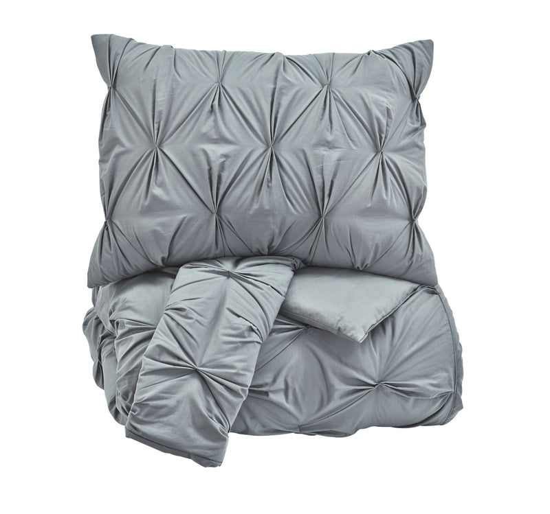 Rimy - Gray - King Comforter Set-Washburn's Home Furnishings