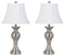 Rishona - Brushed Silver Finish - Metal Table Lamp (2/cn)-Washburn's Home Furnishings