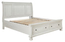 Robbinsdale - Antique White - California King Sleigh Bed With 2 Storage Drawers-Washburn's Home Furnishings