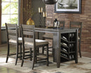Rokane - Brown - Rect Counter Table W/storage-Washburn's Home Furnishings