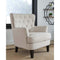 Romansque - Beige - Accent Chair - Gunmetal Finish-Washburn's Home Furnishings