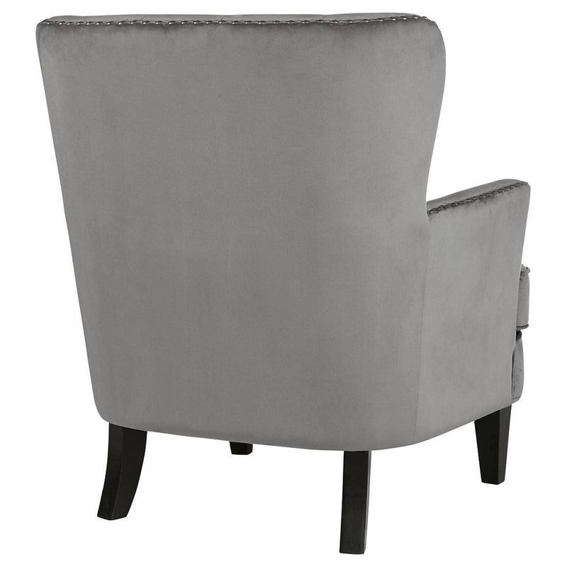 Romansque - Gray - Accent Chair - Velvety-Washburn's Home Furnishings