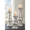 Rosario - Silver Finish - Candle Holder Set (3/cn)-Washburn's Home Furnishings