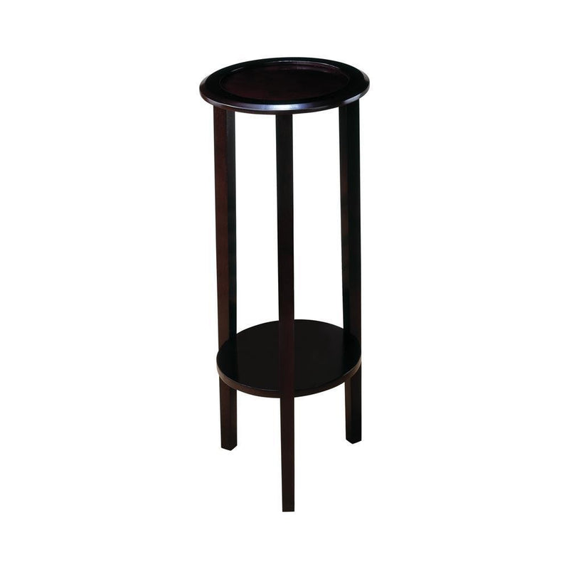 Round Accent Table With Bottom Shelf - Black-Washburn's Home Furnishings