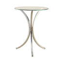 Round Accent Table With Curved Legs - Pearl Silver-Washburn's Home Furnishings