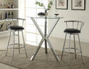 Round Glass Top Bar Table - Silver-Washburn's Home Furnishings