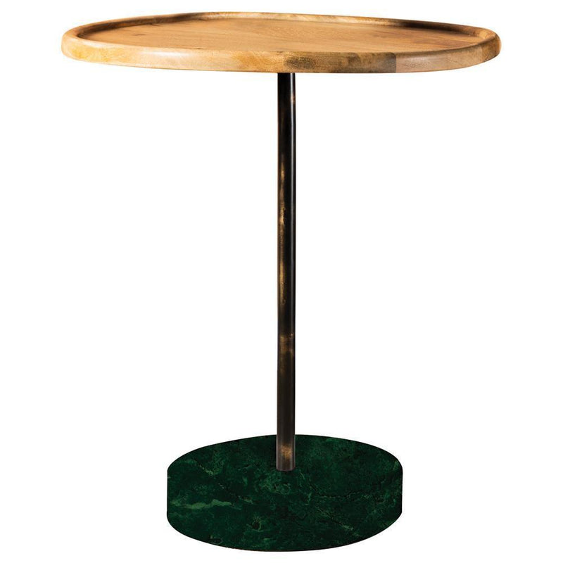 Round Marble Base Accent Table - Light Brown-Washburn's Home Furnishings