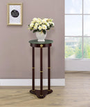 Round Marble Top Accent Table - Brown-Washburn's Home Furnishings