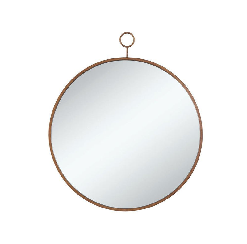 Round Mirror - Light Brown-Washburn's Home Furnishings