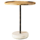 Round Wooden Top Accent Table - Light Brown-Washburn's Home Furnishings