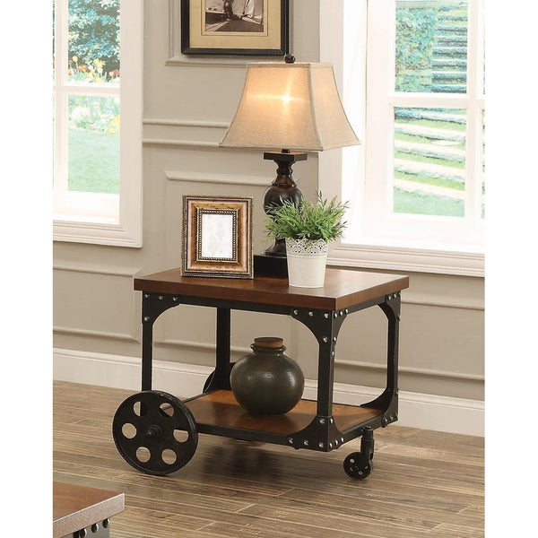 Roy - End Table With Casters - Brown-Washburn's Home Furnishings