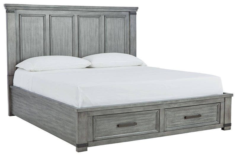 Russelyn - Gray - King Rails With Roll Slats-Washburn's Home Furnishings