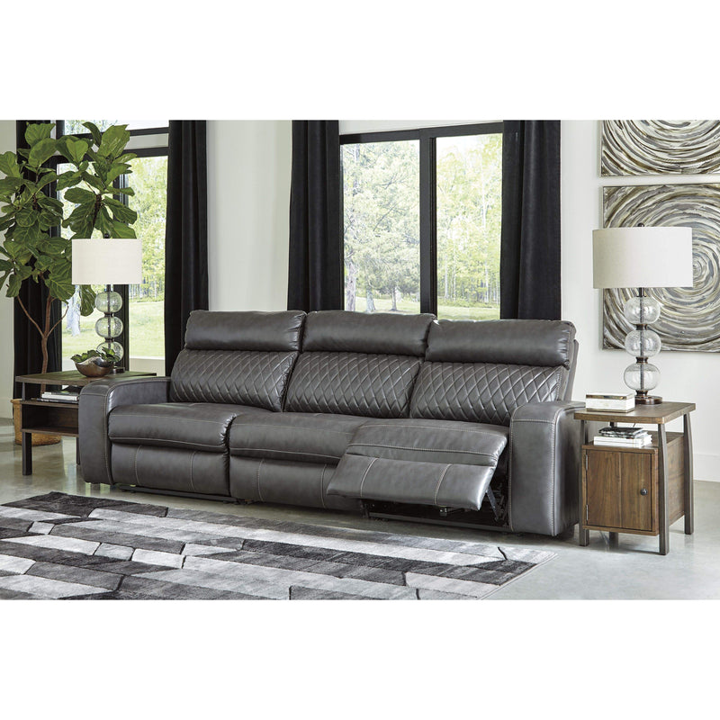 Samperstone - Gray - Left Arm Facing Power Recliner 3 Pc Sectional-Washburn's Home Furnishings