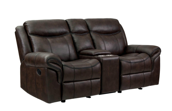 Sawyer Motion - Glider Loveseat - Dark Brown-Washburn's Home Furnishings