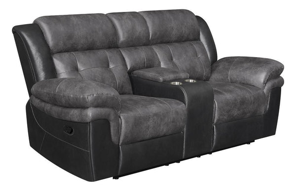 Saybrook - Motion Loveseat - Charcoal-Washburn's Home Furnishings