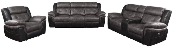 Saybrook - Motion Sofa - Charcoal And Black-Washburn's Home Furnishings