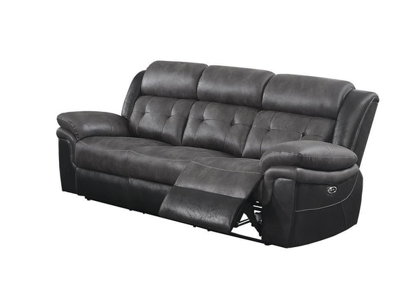 Saybrook - Power Sofa - Charcoal And Black-Washburn's Home Furnishings