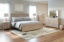 Senniberg - Light Brown/white - King Panel Headboard/footboard-Washburn's Home Furnishings