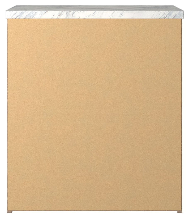 Senniberg - Light Brown/white - Two Drawer Night Stand-Washburn's Home Furnishings