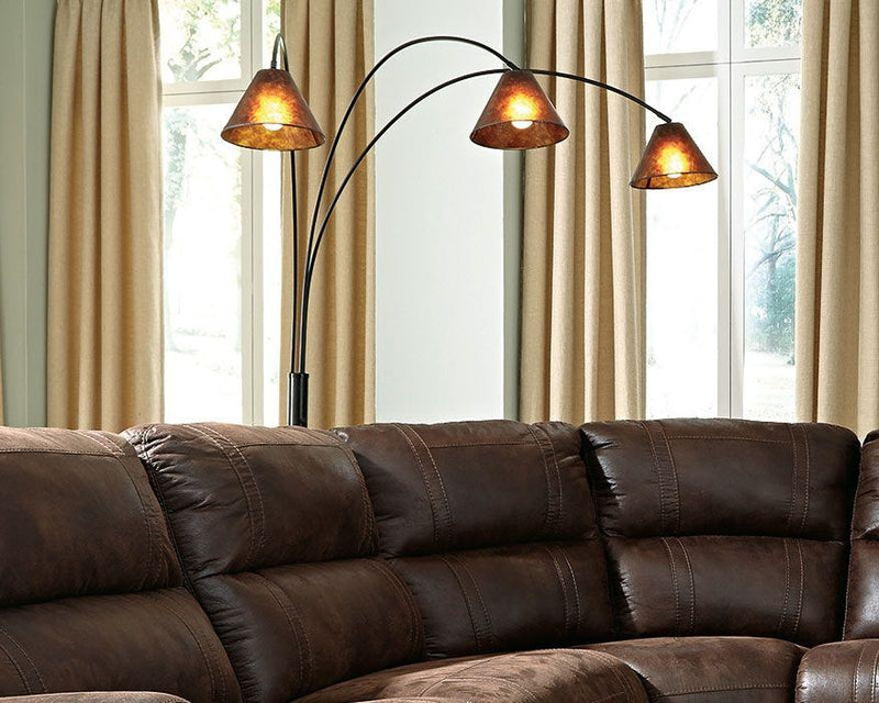 Sharde - Black - Metal Arc Lamp (1/cn)-Washburn's Home Furnishings