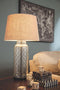 Sharmayne - White - Glass Table Lamp (1/cn) - Wrapped With Wire-Washburn's Home Furnishings